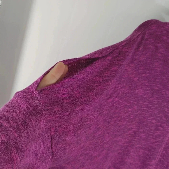 Faded Glory Top 3/4 Sleeve Cold Shoulder Lightweight Sweater Purple Pink 1x - Picture 10 of 14